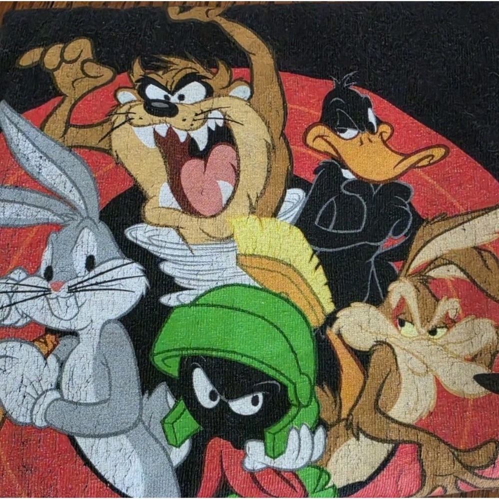 Looney Tunes That's All Folks Men's T-Shirt  XXL Black Bugs Bunny Taz Marvin